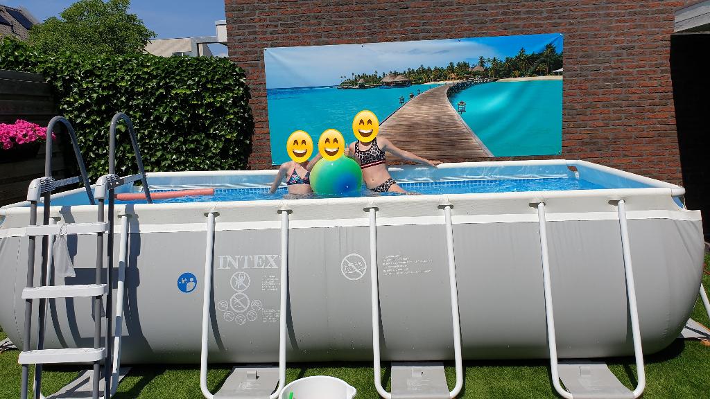 Intex zwembad - 4x2x1 incl zandfilterpomp en accessoires, Ophalen, Gebruikt, 200 tot 300 cm, 80 tot 120 cm