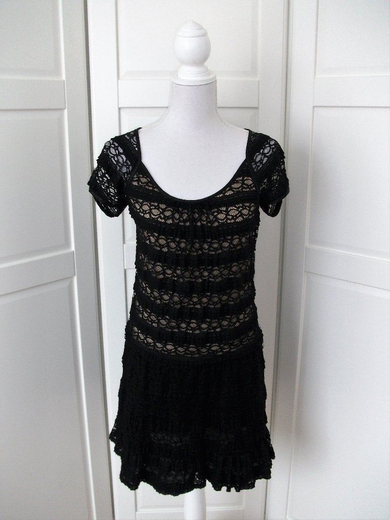 Morgan de Toi zwarte kanten mini jurk, maat S, Zwart, Maat 36 (S), Gedragen, Boven de knie