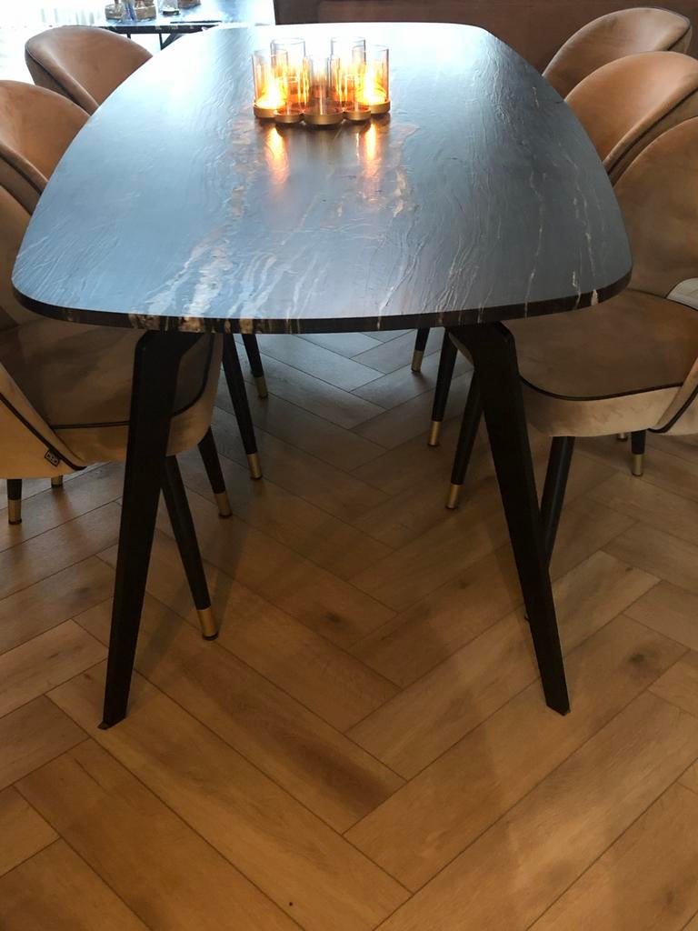 Granieten Eettafel 220x90 cm - Modern Design, Huis en Inrichting, Tafels | Eettafels, Ophalen, Overige materialen, Gebruikt, 200 cm of meer