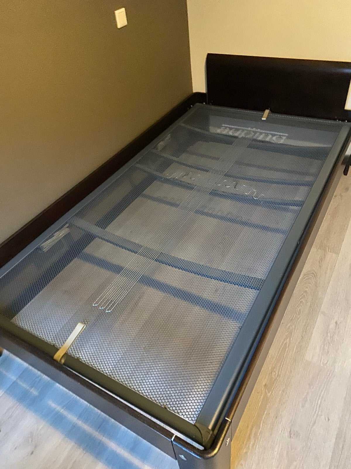 Auping Auronde Twijfelaar 120x220 verstelbare lattenbodem, Bruin, Ophalen of Verzenden, Twijfelaar, 120 cm