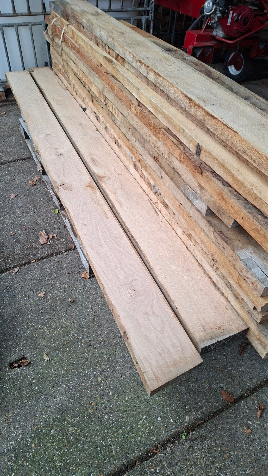 Eiken planken 2800x195x47 mm, windgedroogd (30 stuks), Doe-het-zelf en Verbouw, Ophalen, 25 tot 50 mm, Eiken, Nieuw