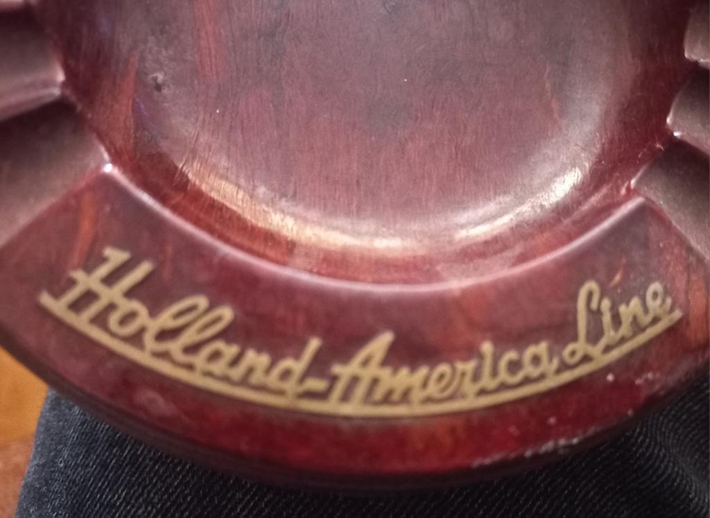 Bakeliete asbak Holland Amerika line 50er jaren, Verzamelen, Ophalen of Verzenden, Asbak