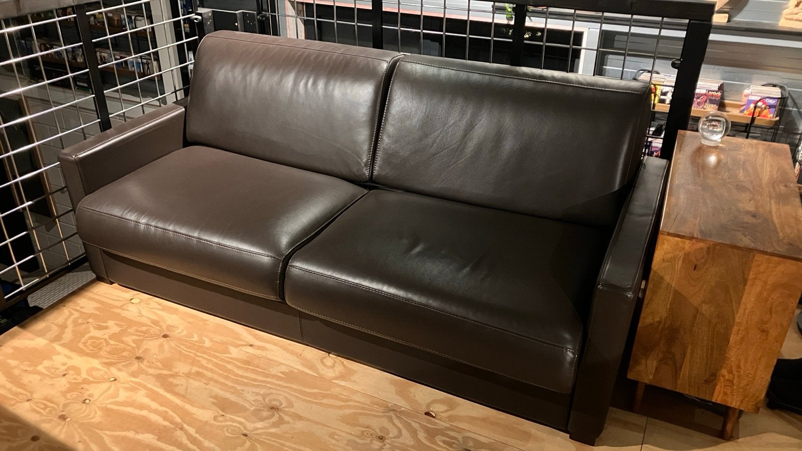 Leren bank/slaapbank/sofa van Fratelli Ranucci - bruin, Ophalen, Gebruikt, Bruin, Tweepersoons