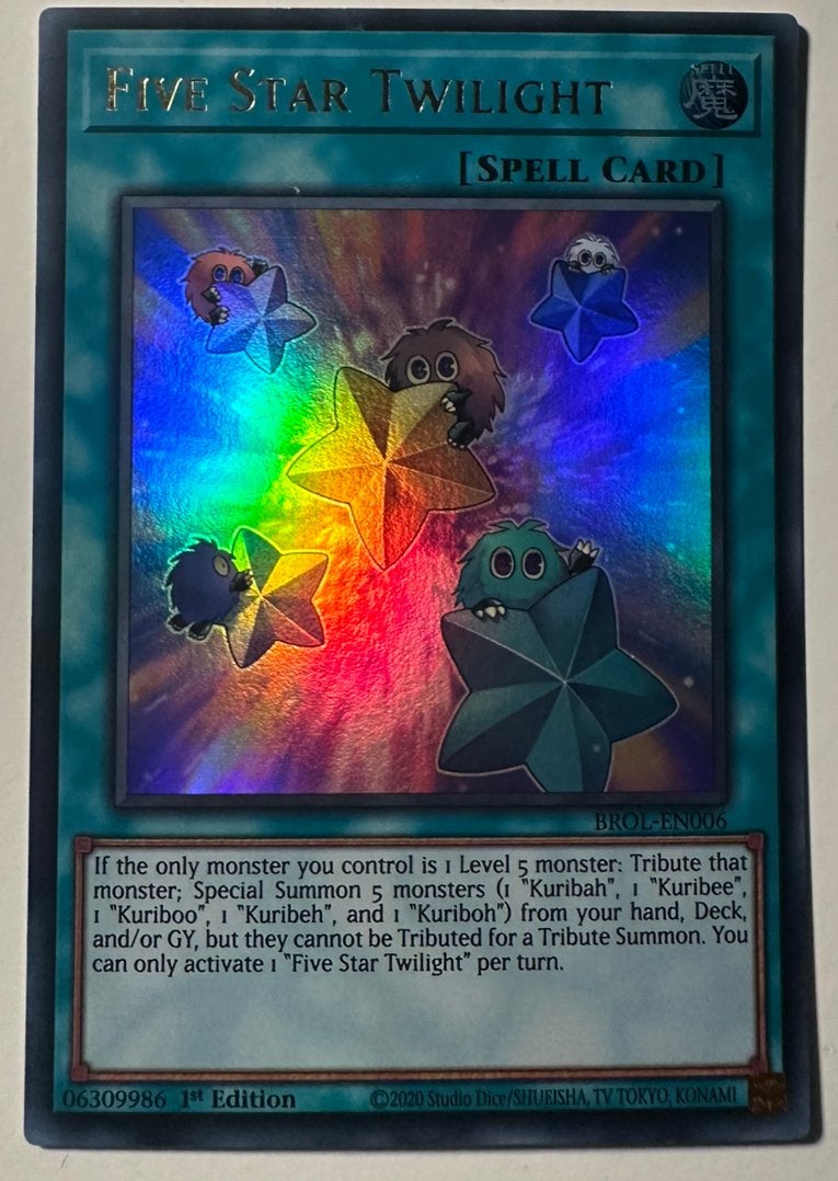 Yu-Gi-Oh! Five Star Twilight BROL 1st Edition !, Ophalen of Verzenden, Zo goed als nieuw, Losse kaart, Foil