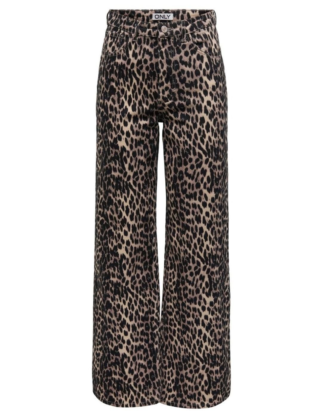 Only - Juicy-Anlie Panterprint Wide Leg Jeans | Maat 28/32, Kleding | Dames, Meerkleurig, Ophalen of Verzenden, Zo goed als nieuw