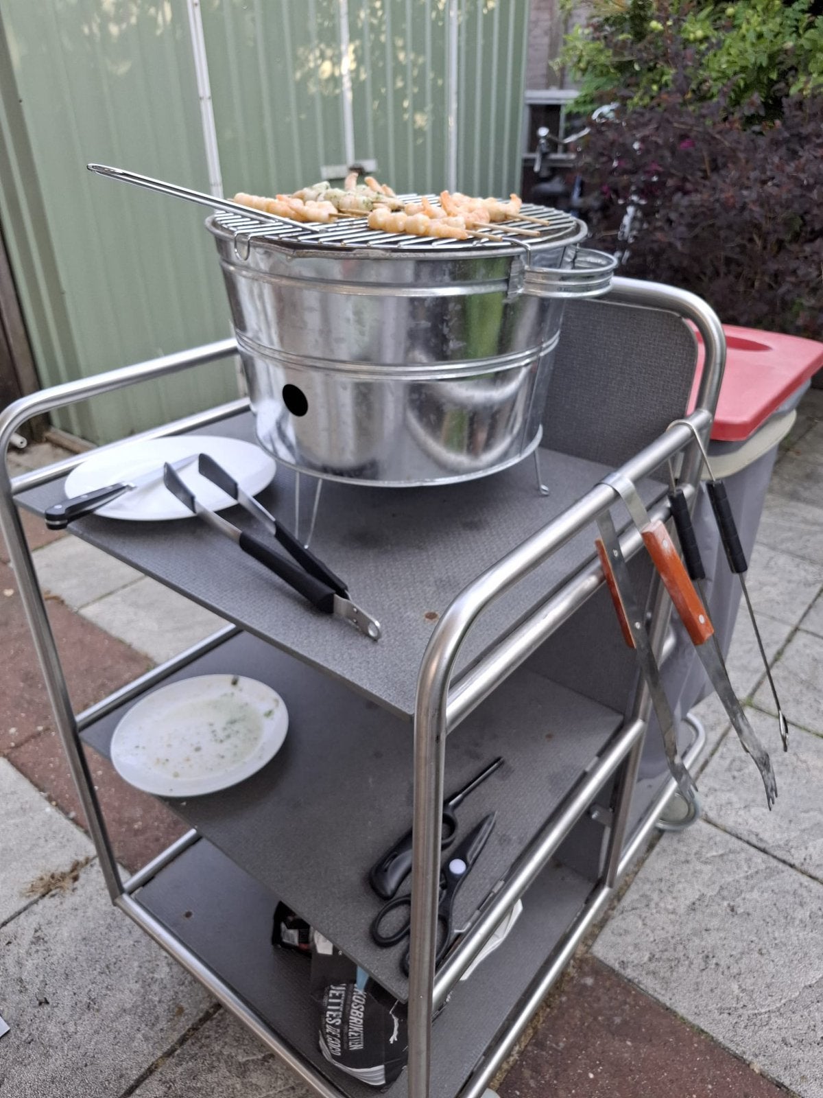 Barbecue kar RVS, Tuin en Terras, Barbecue-accessoires, Gebruikt, Ophalen