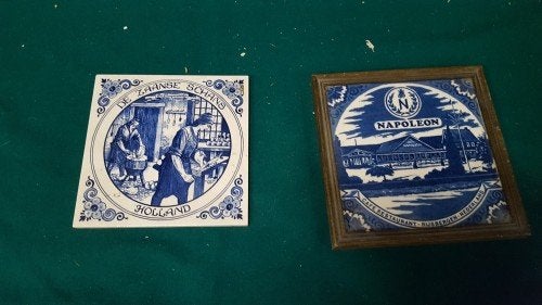 Wandtegels 2 stuks: 1x Napoleon Cafe Restaurant en 1x De Zaa, Ophalen of Verzenden, 'T Olde Gre-j, Info@toldegrej.nl, Endepoelstraat 20f Didam