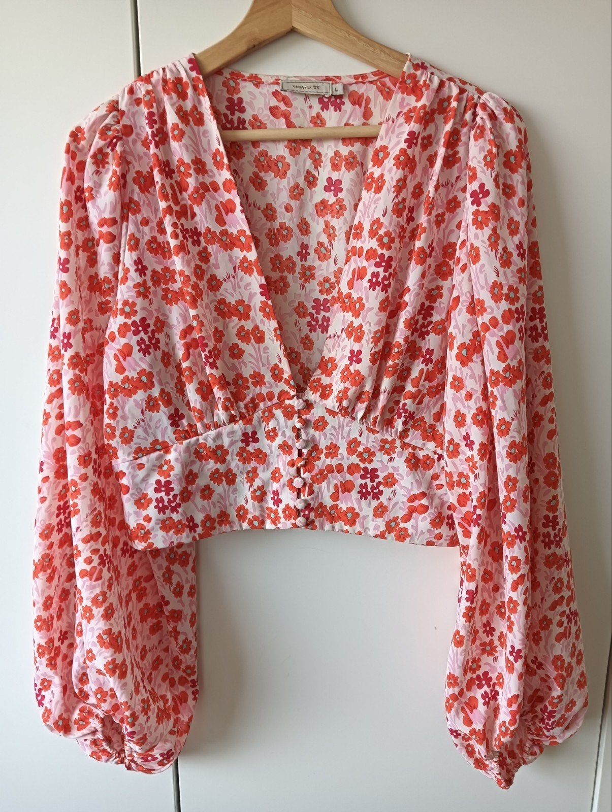 Vera & Lucy cropped blouse in maat 38 nieuwstaat, Maat 38/40 (M), Overige kleuren, Liu Jo, Ophalen of Verzenden