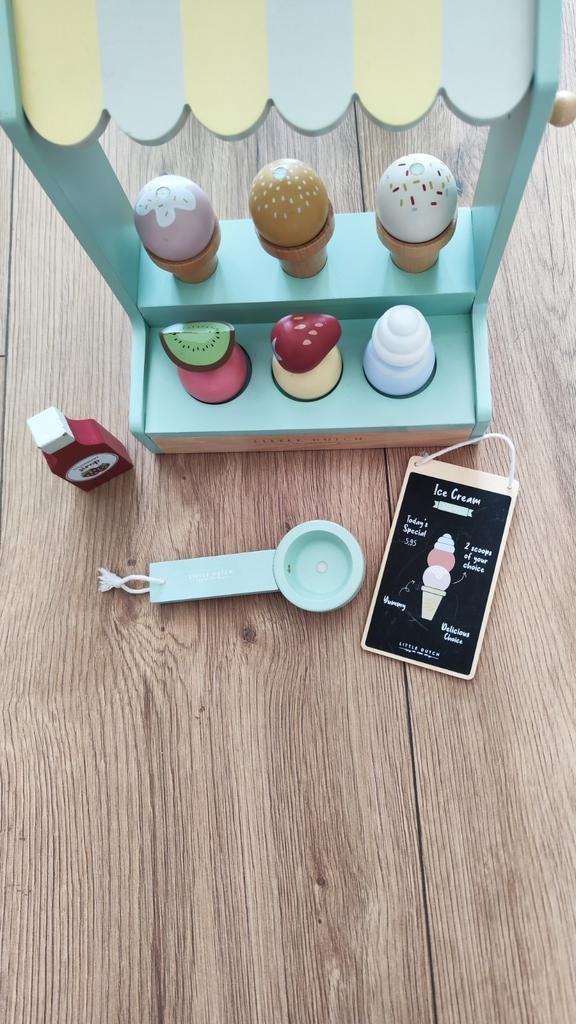 Little Dutch Houten IJskraam Speelset, Ophalen of Verzenden, Zo goed als nieuw, Jongen of Meisje
