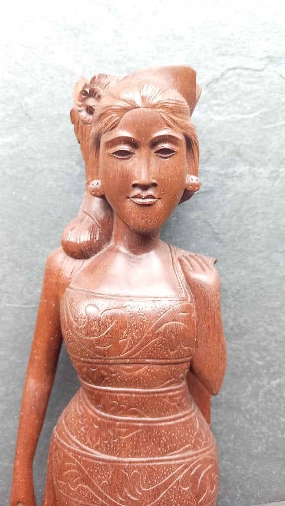 Indonesische houtsnijwerken van Balinese vrouwen, Ophalen, Houtsnijwerk, Handgemaakt, 20 - 50 cm