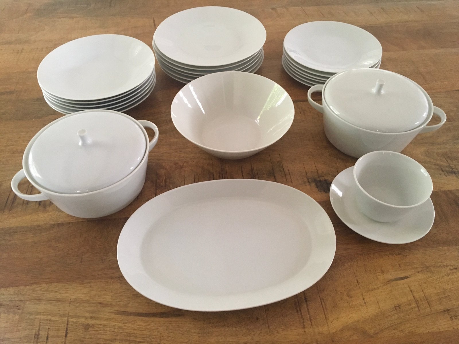 Vintage eetservies 6 delig wit, Ophalen