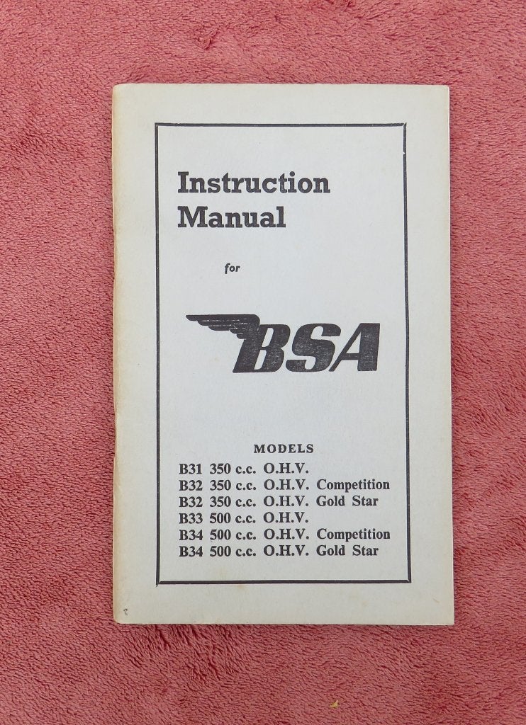 BSA Instruction manual, B31, B32, B33, B34, Ophalen of Verzenden, Overige merken