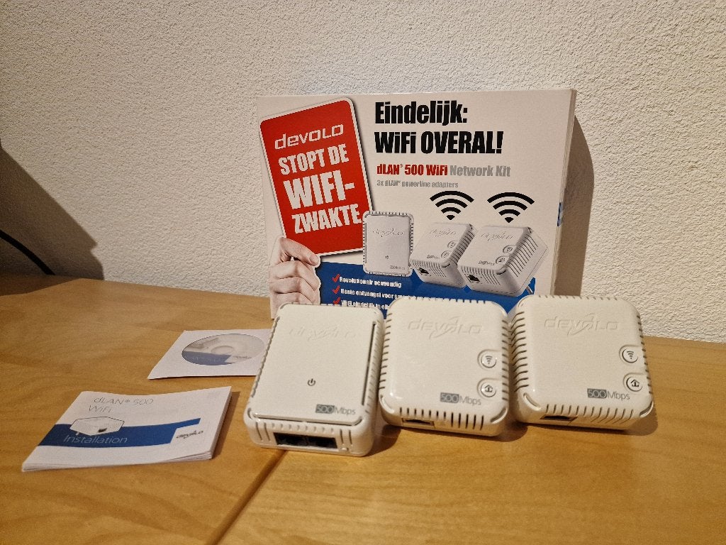 Devolo dLAN 500 WiFi Network Kit - Powerline Adapters, Ophalen of Verzenden, Gebruikt, Devolo