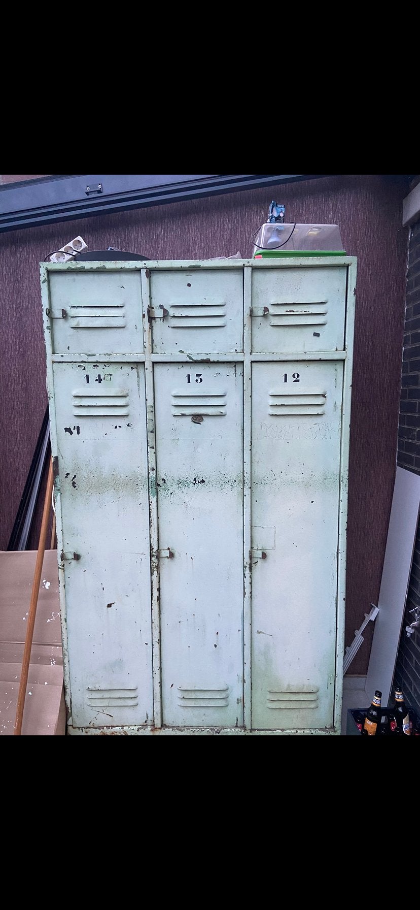 Vintage Industriële Kluisjeskast uit de jaren '20-'50, Ophalen of Verzenden