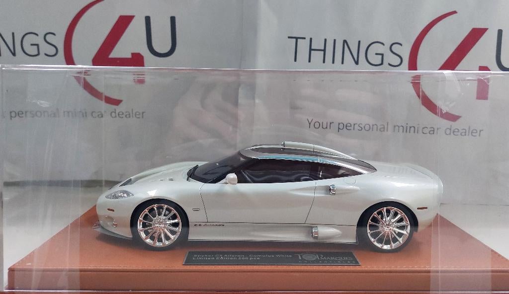 Top Marques 1:18 Spyker C8 Aileron 2009-2017 cumulus wit, Hobby en Vrije tijd, Modelauto's | 1:18, Ophalen of Verzenden, Nieuw
