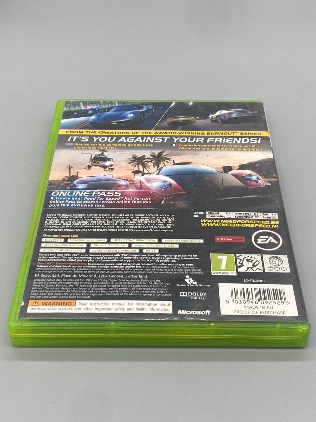 Need for Speed Hot Pursuit – Xbox 360 – Compleet – EA Games, Info@eagames.com, Eén computer, Racen en Vliegen, Ophalen of Verzenden