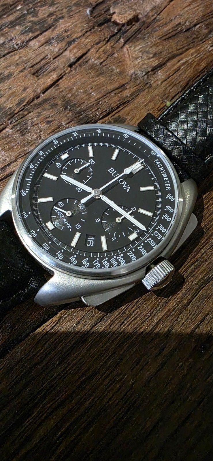 Bulova Lunar Pilot Chronograaf Horloge - Als nieuw, Ophalen of Verzenden, Zo goed als nieuw, Leer, Overige merken