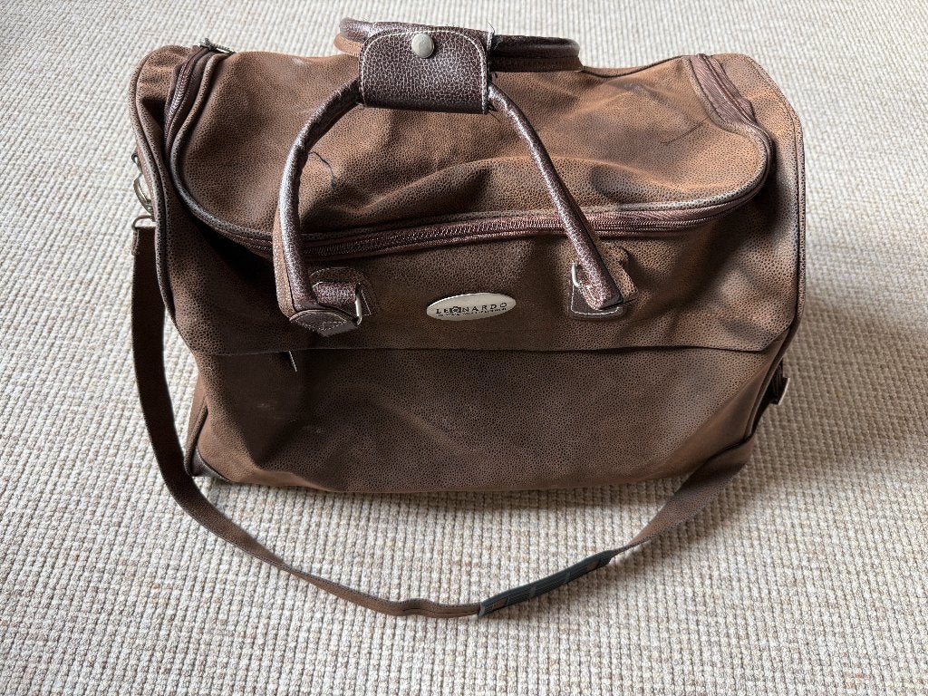 Bruine reistas/weekendtas van Leonardo, Ophalen, Overige materialen, Gebruikt, 50 tot 60 cm