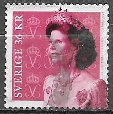 ZWEDEN 36 Kr. zegel Koningin Silvia 2024, Verzenden, Gestempeld, Koningshuis