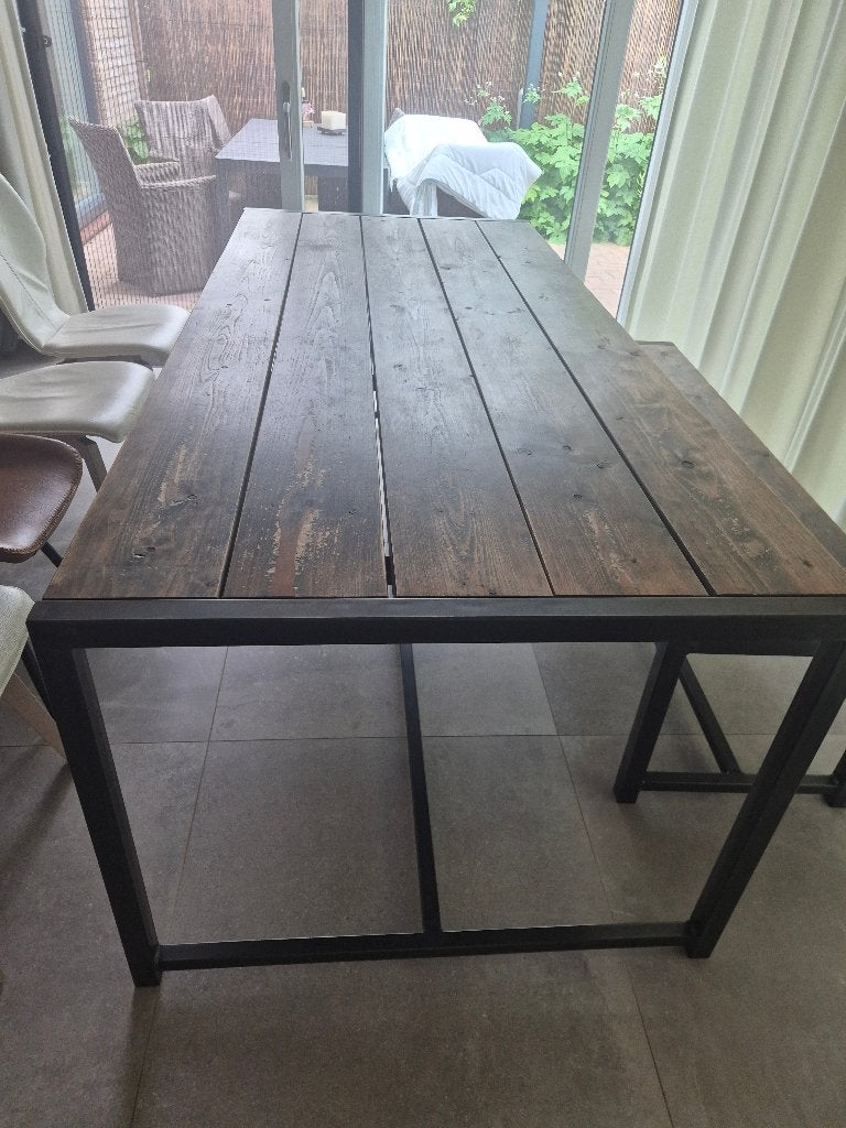 Eettafel en bank, Huis en Inrichting, Tafels | Eettafels, Ophalen, Gebruikt, 200 cm of meer, 50 tot 100 cm