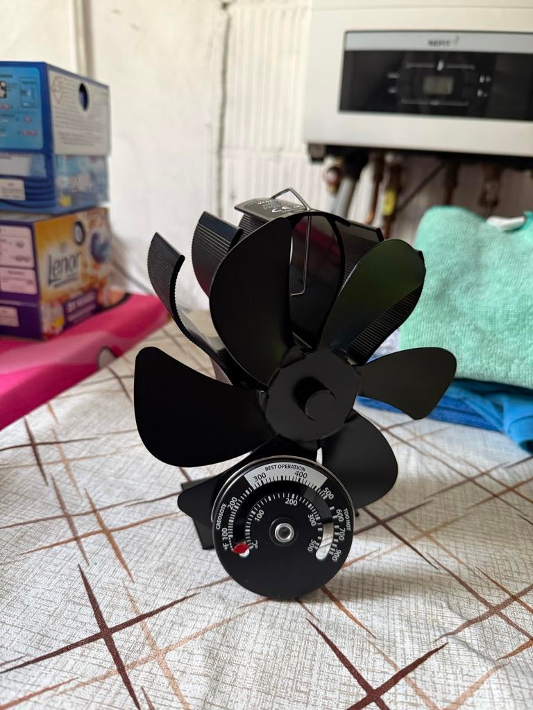 Kachelventilator - Zo goed als nieuw - Met thermometer, Huis en Inrichting, Kachels, Ophalen of Verzenden, Zo goed als nieuw, Vrijstaand