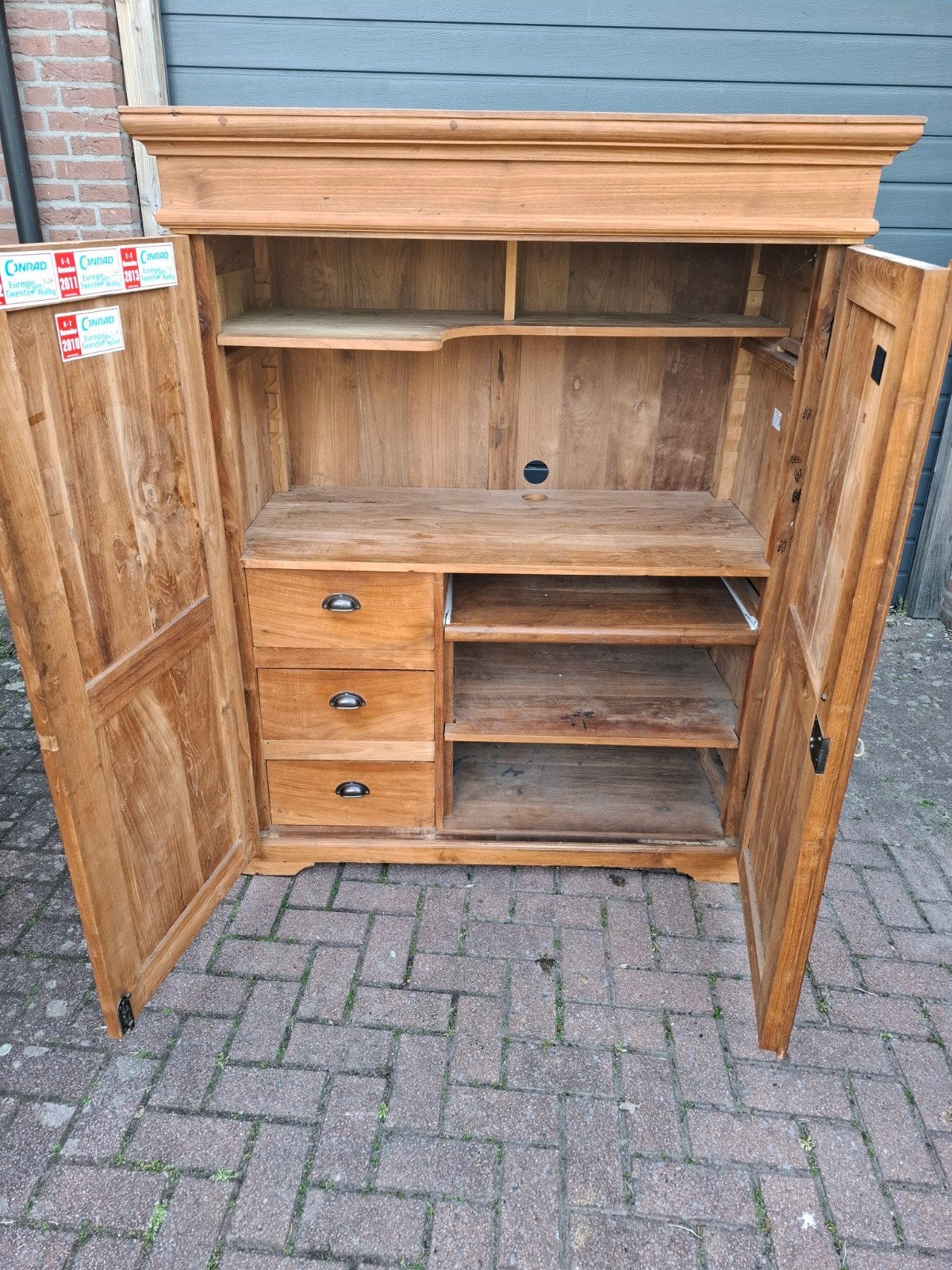 Teak houten computerkast, Huis en Inrichting, Ophalen
