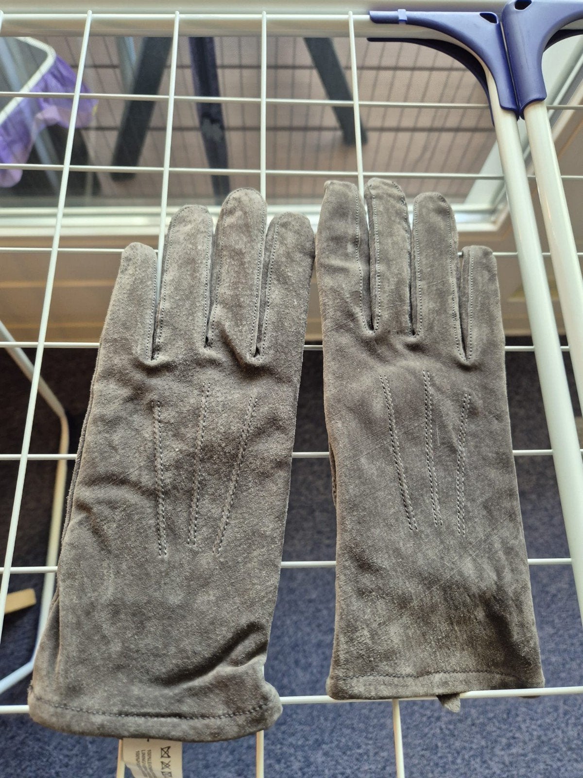 HEMA grijze suède heren / dames handschoenen echt leer – XL, Verzenden, Maat 46/48 (XL) of groter, Zo goed als nieuw, Handschoenen