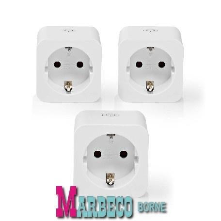 SmartLife Wi-Fi Smart Plug Stopcontact, 3-Pack, 3680 watt, Nedis SmartLife, Overige typen, Nieuw, Overige fittingen