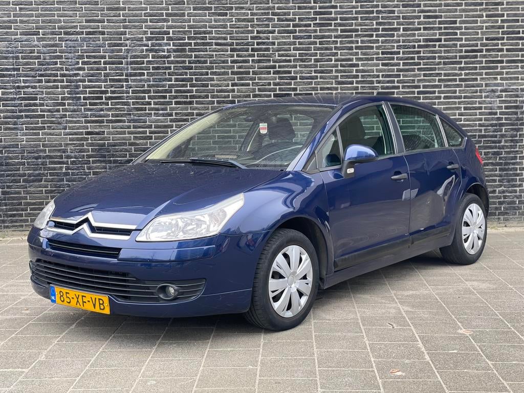 Citroën C4 1.6 16V Berline 2007 Nap ✅ Blauw Trekhaak Airco, Voorwielaandrijving, Stof, Zwart, Blauw