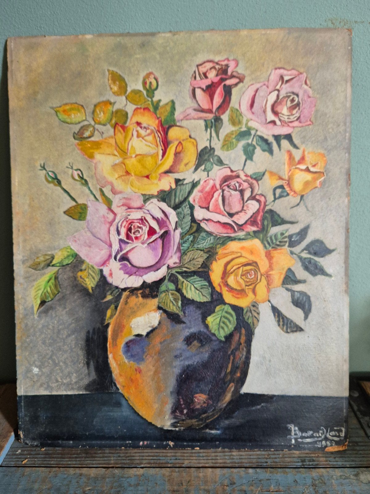 mooi oud schilderij 41x33, Ophalen of Verzenden