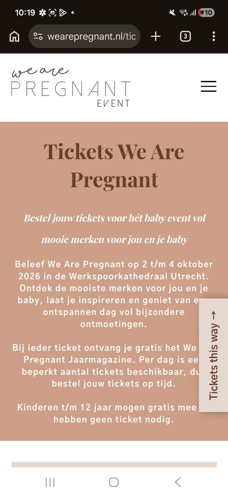 2 tickets ticket we are pregnant Utrecht vrijdag 2 oktober, Twee personen