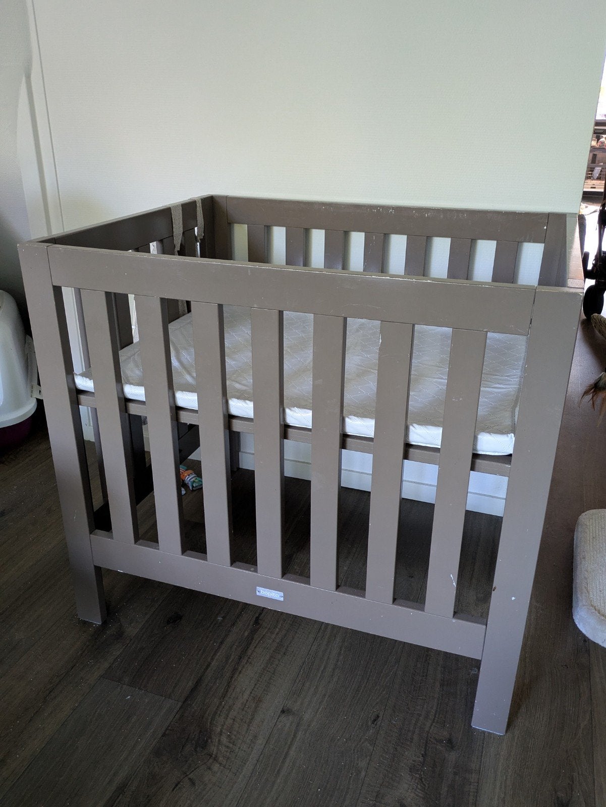Baby box met onderlegger, Kinderen en Baby's, Boxen, Ophalen, Gebruikt, Rechthoekig, In hoogte verstelbaar