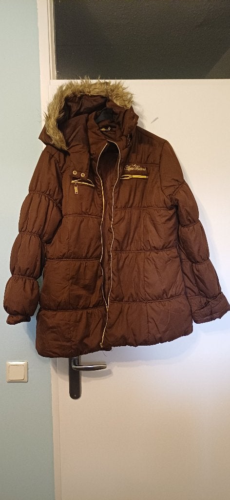 WINTER JAS BRUIN, Kleding | Dames, Ophalen, Zo goed als nieuw, Maat 38/40 (M), Zwart