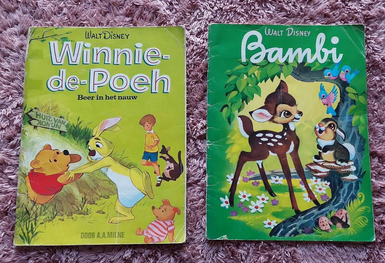 Winnie de Poeh en Bambi boekjes uit de jaren 60! (10 foto's), 3 tot 4 jaar, Ophalen of Verzenden, Zo goed als nieuw, Disney