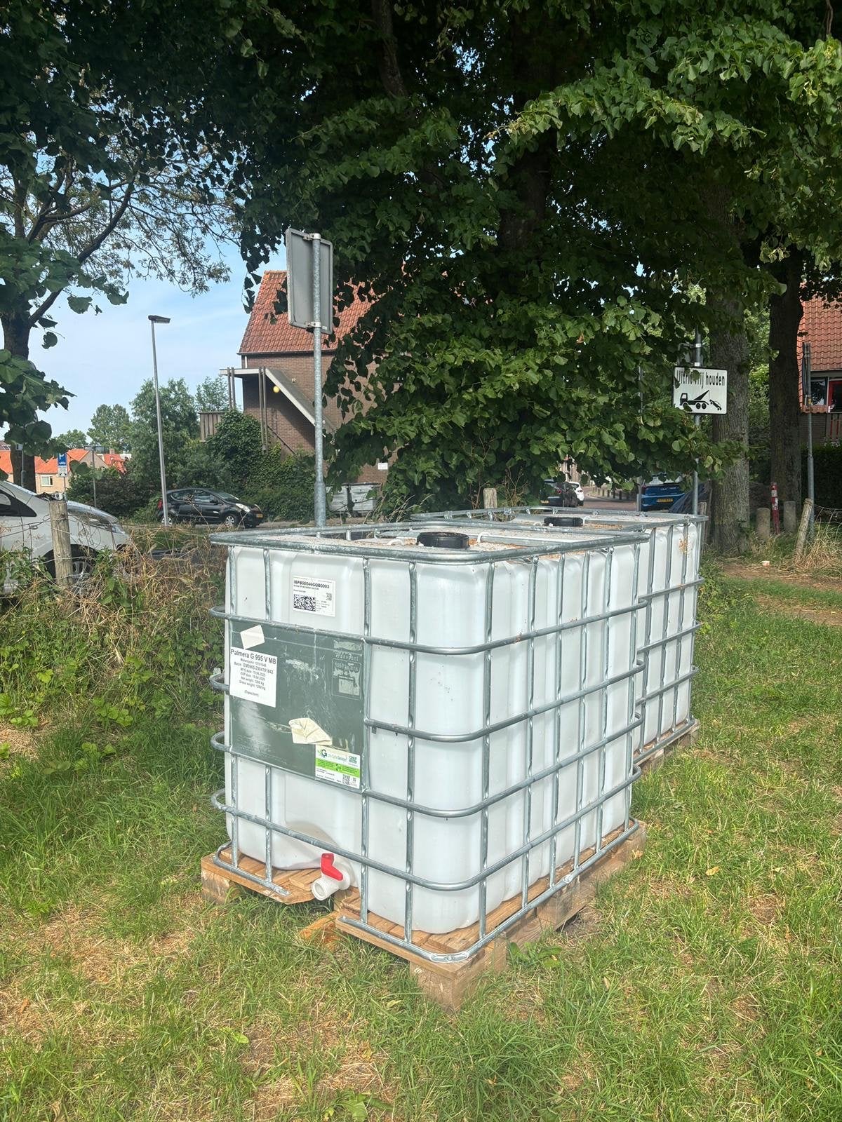IBC Watertank 1000L - Ideaal voor regenwateropvang, Ophalen, Kunststof, Gebruikt, Met kraantje