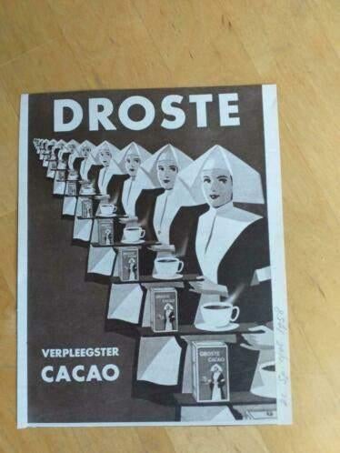 DROSTE - ADVERTENTIE UIT TIJDSCHRIFT 1958, Ophalen of Verzenden, 1940 tot 1960, Knipsel(s)