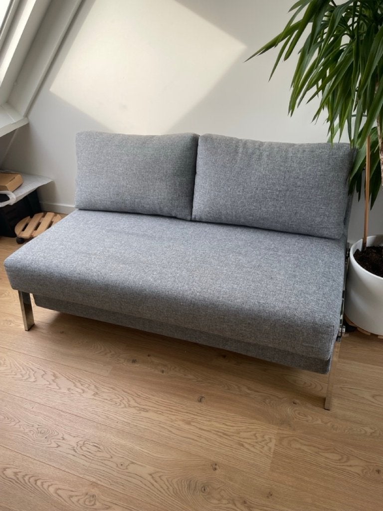 Innovation Cubed 140 Chrome slaapbank, Ophalen, Tweepersoons, 140 cm, Zo goed als nieuw