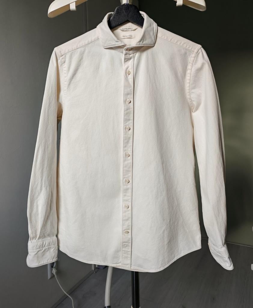 Suitsupply Egyptian cotton slim fit shirt - Size S, 37-38, Verzenden, Halswijdte 38 (S) of kleiner, Beige, Nieuw
