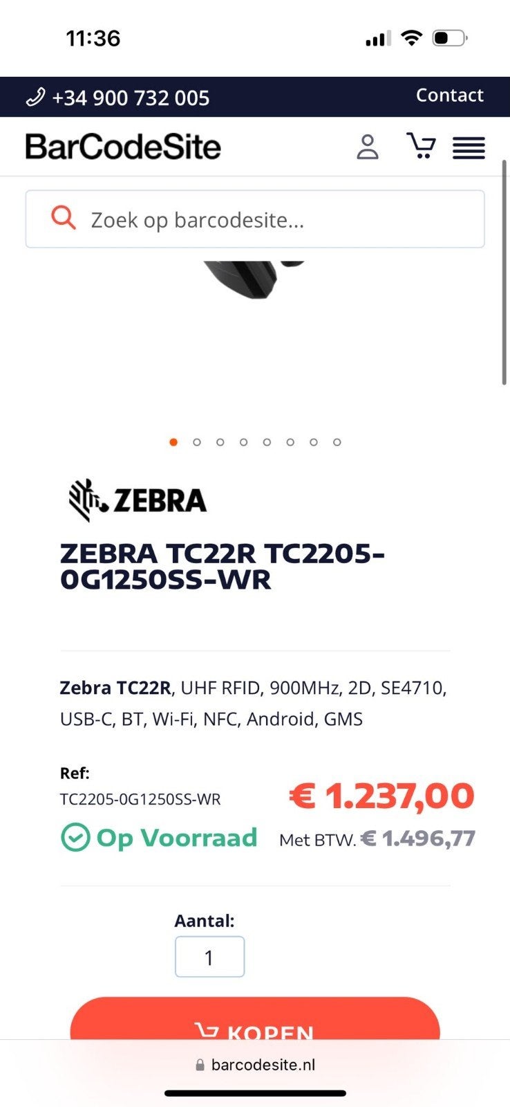 Zebra contactloos scanner geseald, Computers en Software, Scanners, Ophalen, Nieuw, Overige, Zebra