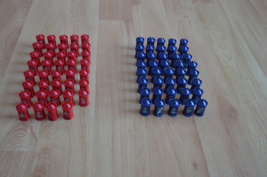 Onderdelen voor Stratego, rood en/of blauw, Een of twee spelers, Ophalen of Verzenden, Gebruikt, Jumbo