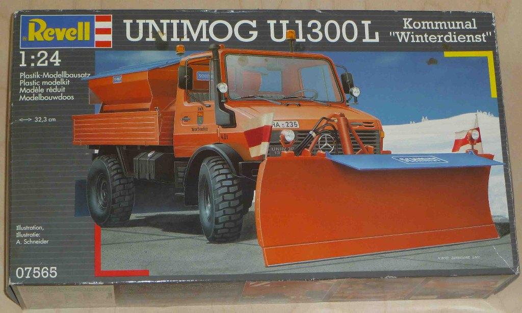 Unimog U1300L Kommunal “Winterdienst” (Revell), 1:50 of kleiner, Revell, Ophalen of Verzenden, Zo goed als nieuw