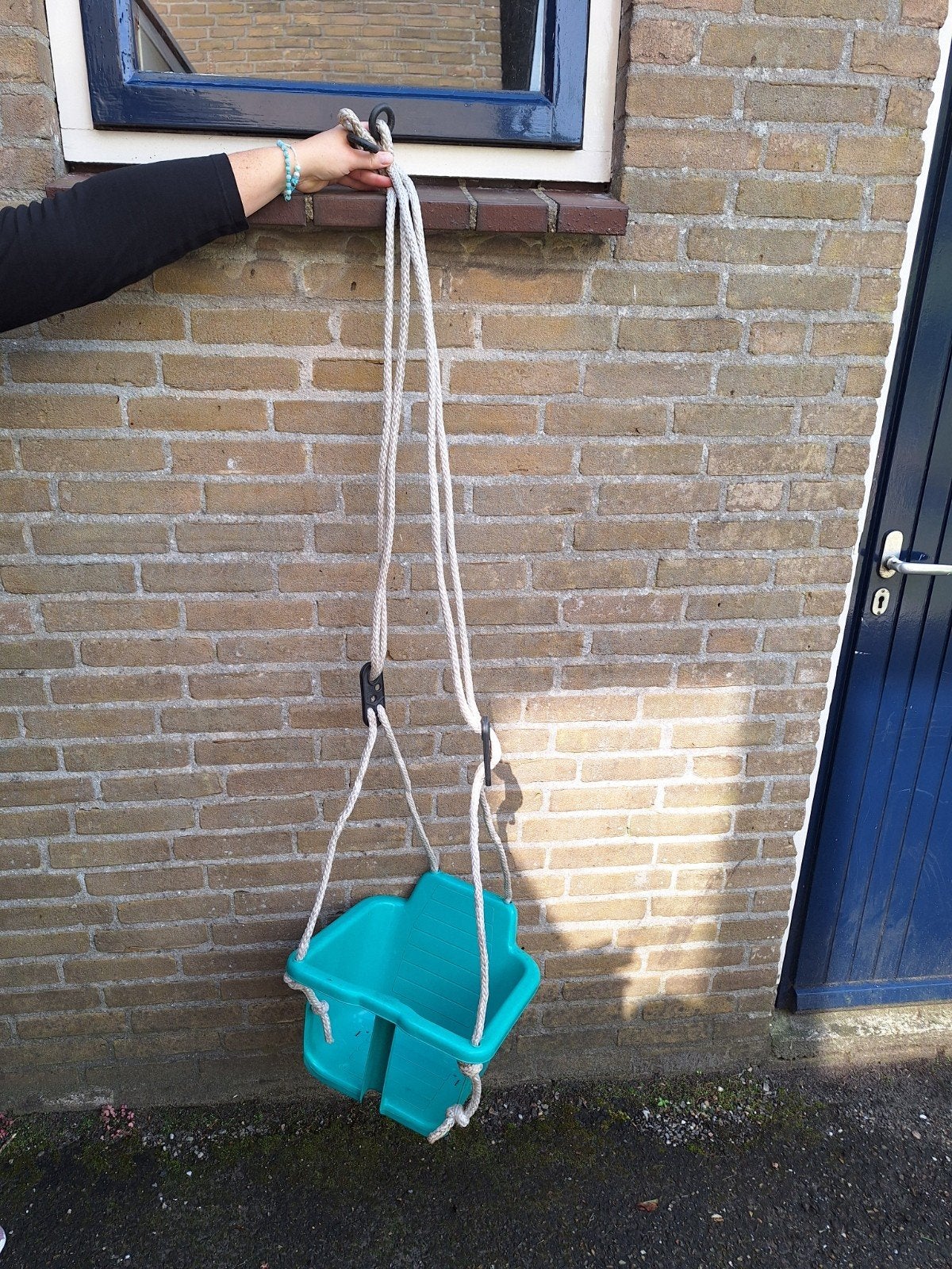 Aqua Groene Kinder Schommel - Stevig en Veilig, Ophalen, Gebruikt, Schommel