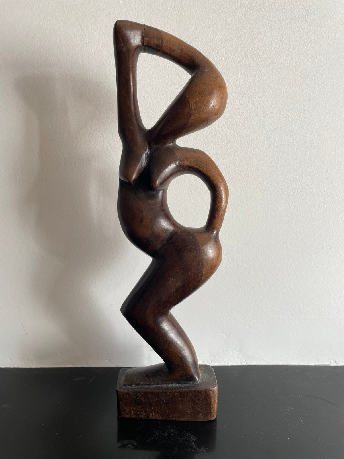 Vintage retro teak houten beeld, Ophalen of Verzenden