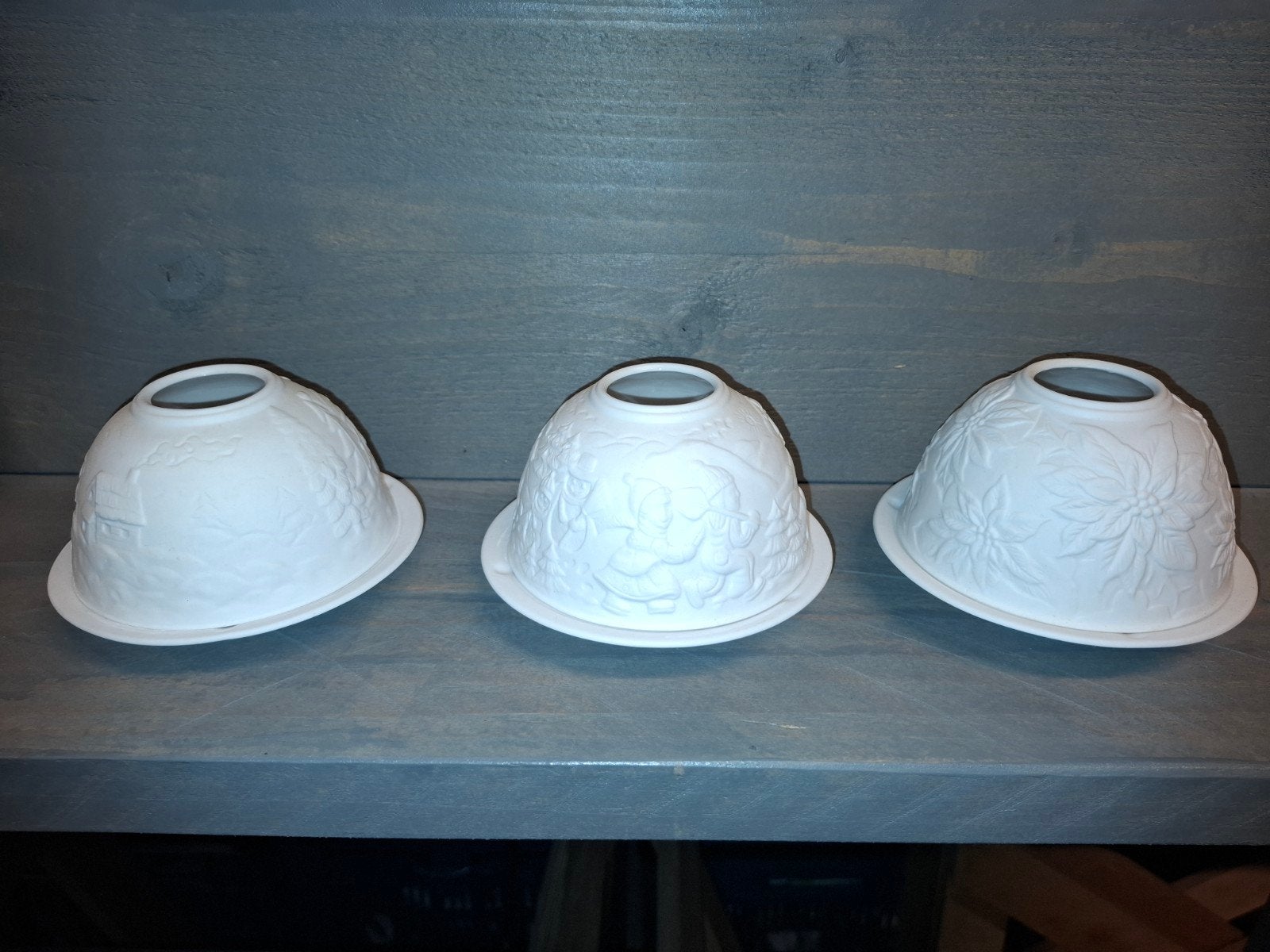 Porseleinen sfeerlichten - set van 3, Waxinelichthouder, Nieuw, Ophalen of Verzenden, Steen/keramiek