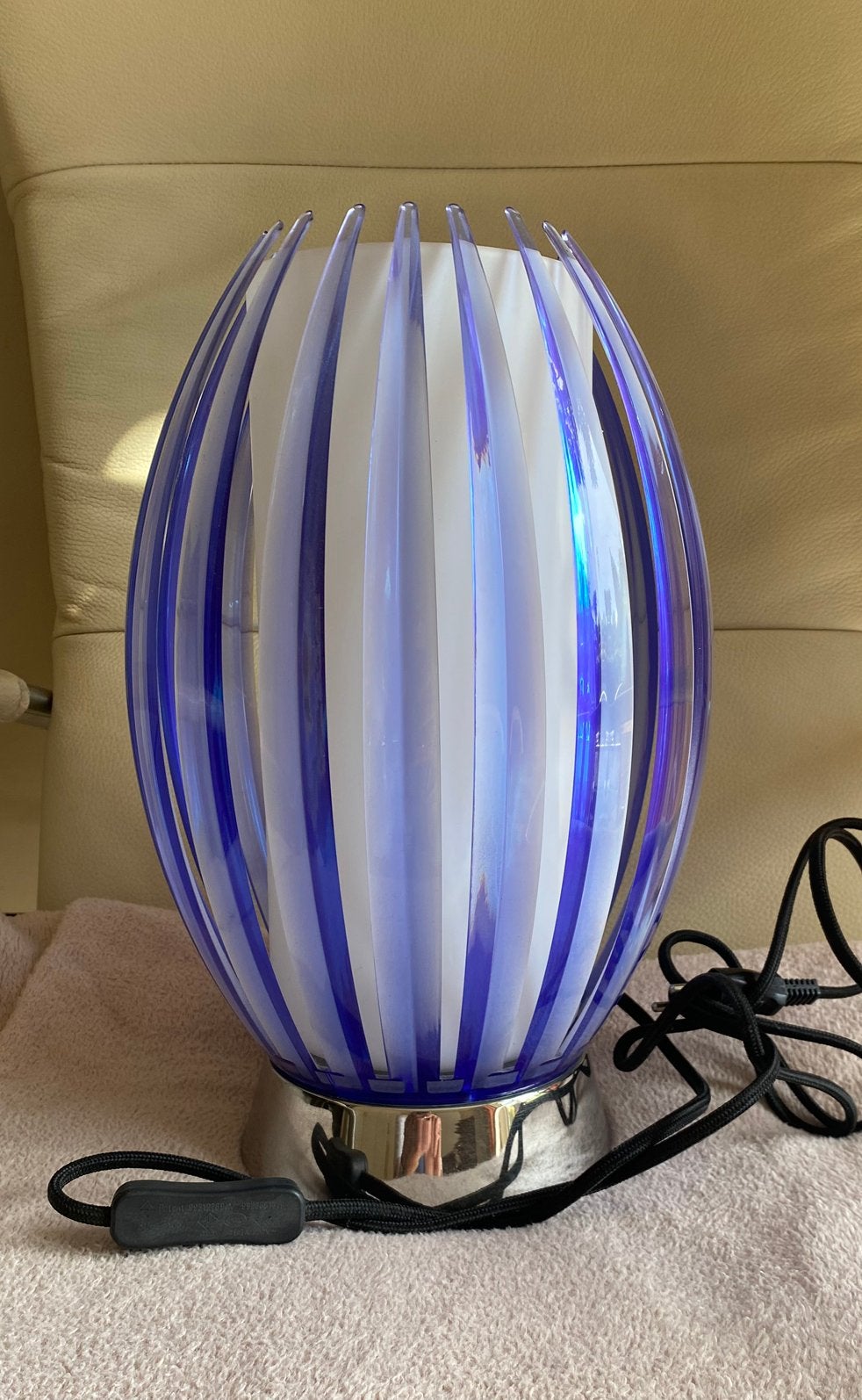 Design lamp, Blauw, Gebruikt, 33 cm, Ophalen of Verzenden