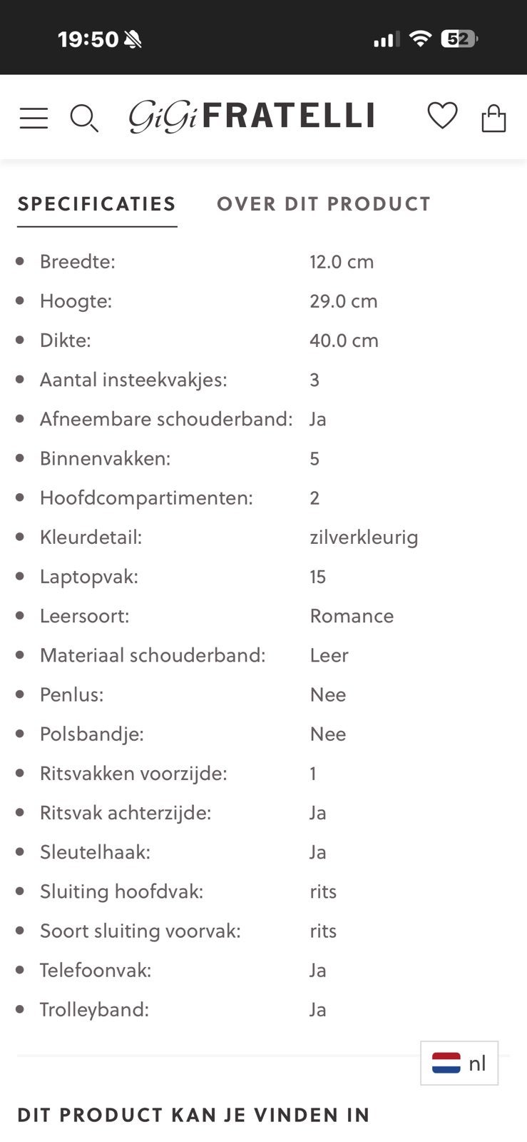 Foto 6 van Gigi Fratelli werktas met laptopvak (15 inch)