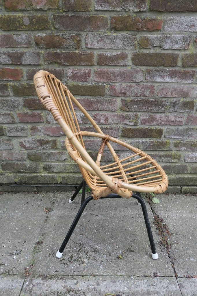 Retro Rohé Noordwolde rotan stoel fauteuil kind formaat, Ophalen, Zo goed als nieuw, Stoel(en)