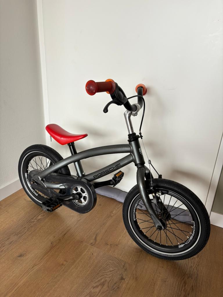 Porsche Kinderfiets 14 a 16.Inch, Ophalen of Verzenden, Gebruikt, 16 tot 20 inch