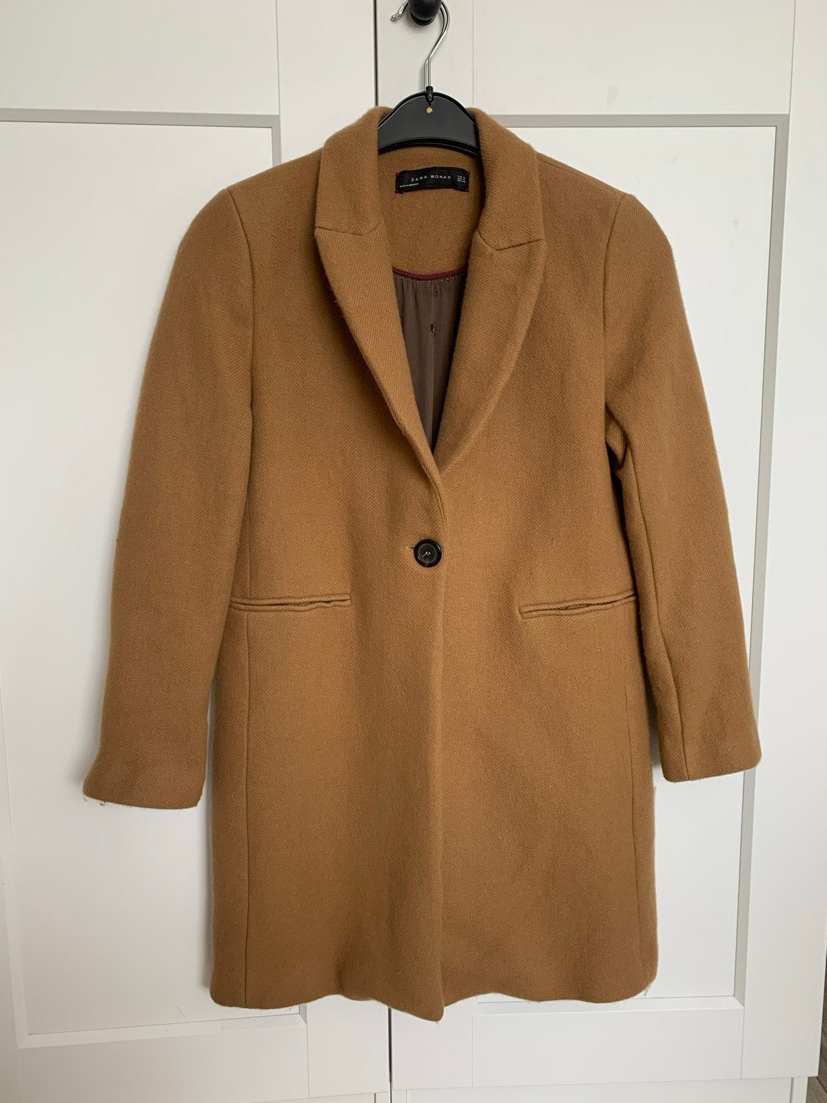 Zara lange winterjas medium okergeel, Ophalen of Verzenden, Gedragen, Maat 38/40 (M), Geel