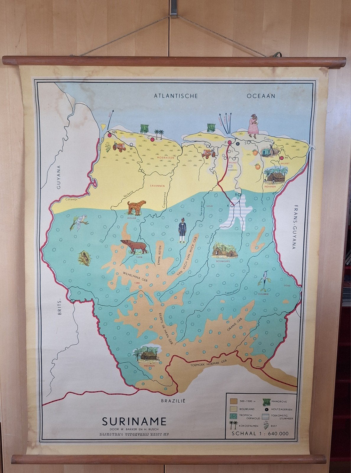 schoolkaart Suriname schaal 1 : 640.000, Verzenden, Aardrijkskunde